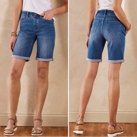 Soft Surroundings Comfort Waist Ultimate Denim Pull On Relaxed Shorts - 3X - Picture 1 of 10